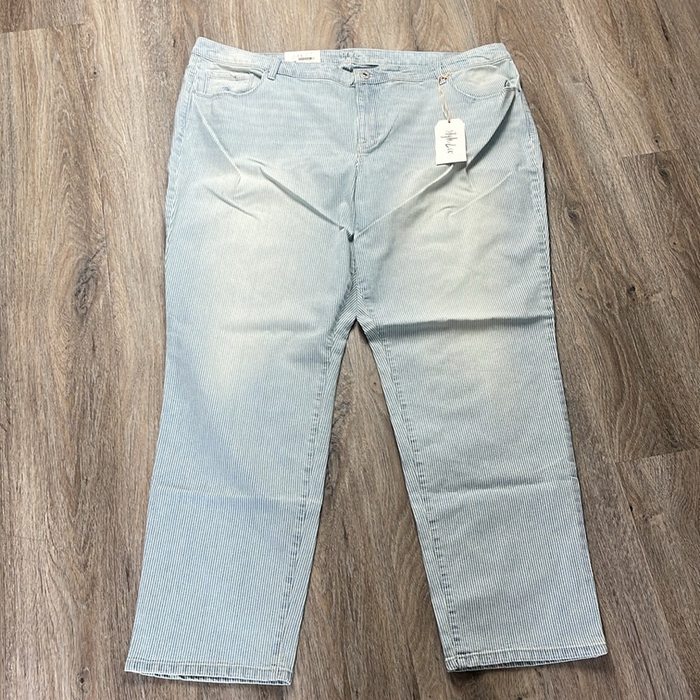 Slim Leg Striped Jeans Size 24W